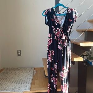 Black and floral romper